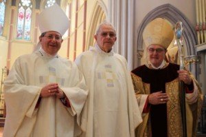 Robert Mercer, centre, with Mgr Keith Newton, left, and Bishop Alan Hopes (photo courtesy of catholicherald.co.uk)