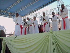Masimba Edenga Choir sings during national peace prayer at Barbourfields Stadium in Bulawayo (Photo. M. Tshuma)